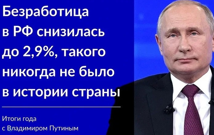 Президент России Путин В.В. на прессконференции в очередной раз акцентировал внимание на сложившейся ситуации на рынке труда.