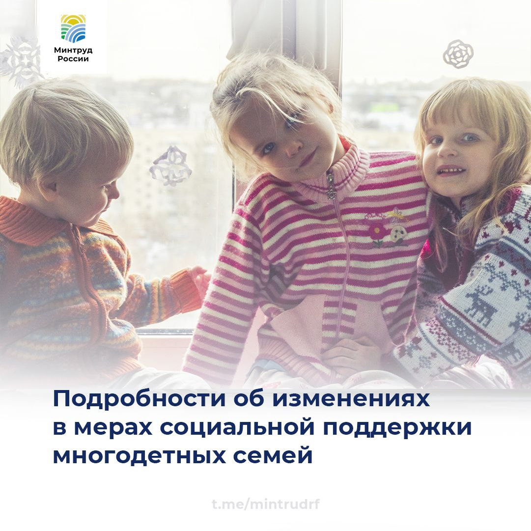 Подробности об изменениях в мерах социальной поддержки многодетных семей