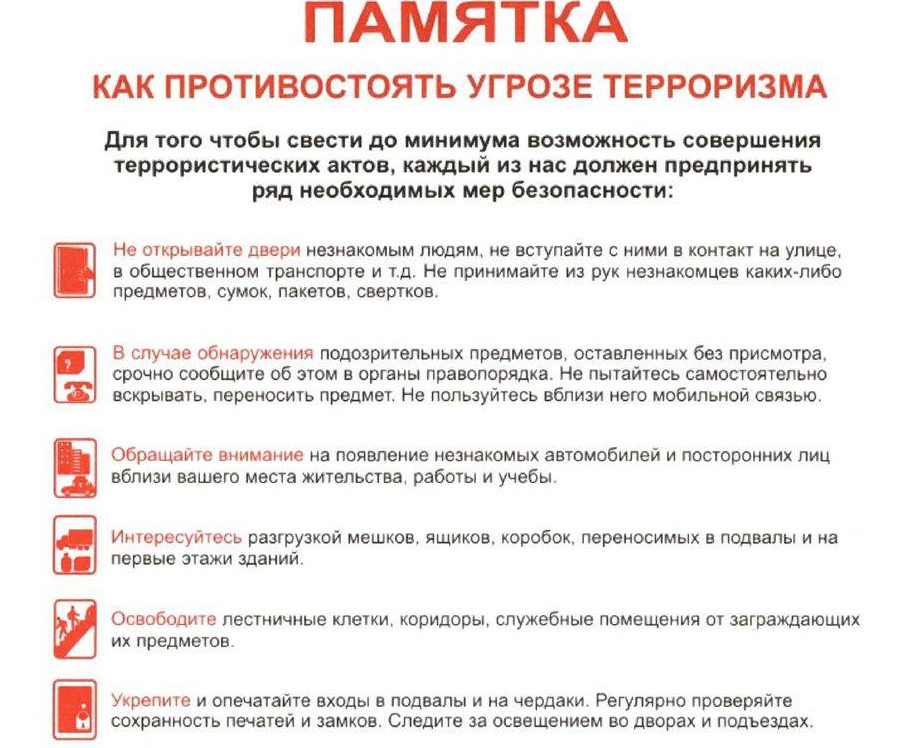 Правила поведения при террористическом акте