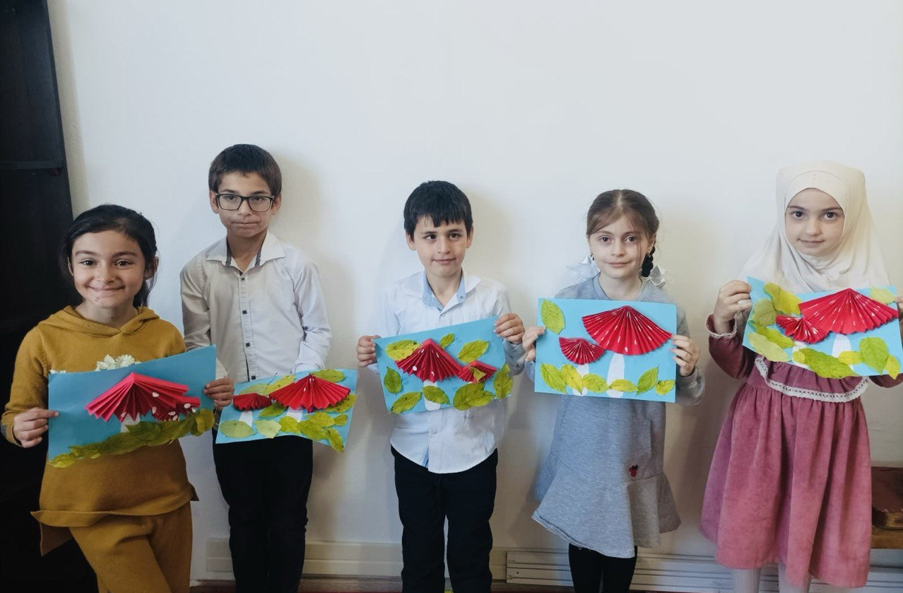 Объемная осенняя аппликация "Мухоморы"