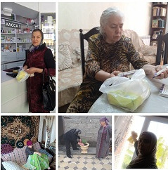 Социальные работники отделения на дому при исполнении своих  должностных  обязанностей.