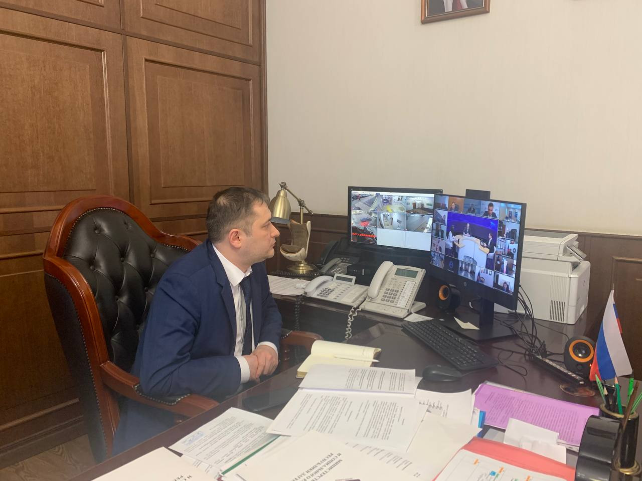 Мурад Казиев в формате ВКС принимает участие в «Прямой линии» с Главой Республики Дагестан Сергеем Меликовым