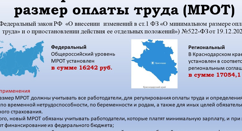 МИНИМАЛЬНЫЙ РАЗМЕР ОПЛАТЫ ТРУДА С 1 ЯНВАРЯ 2023 ГОДА..