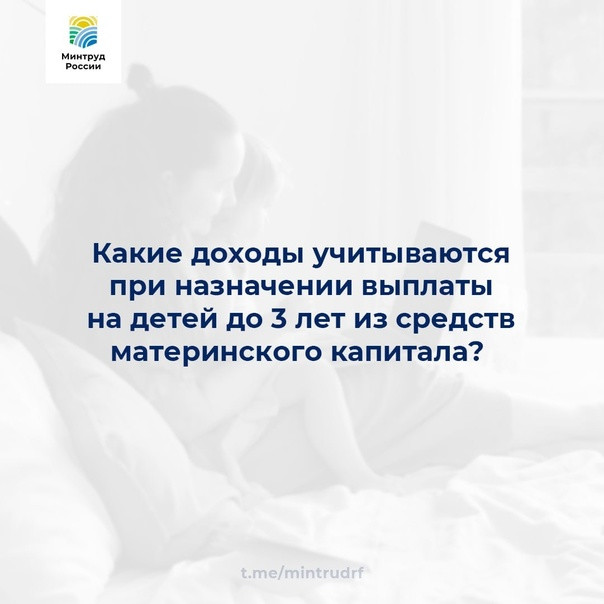 Какие доходы учитываются и не учитываются при назначении выплаты на детей до 3 лет из средств материнского капитала?