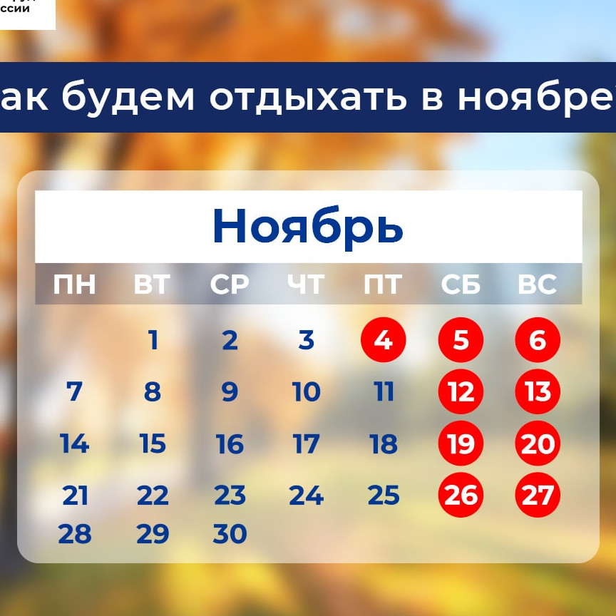 КАК БУДЕМ ОТДЫХАТЬ В НОЯБРЕ?