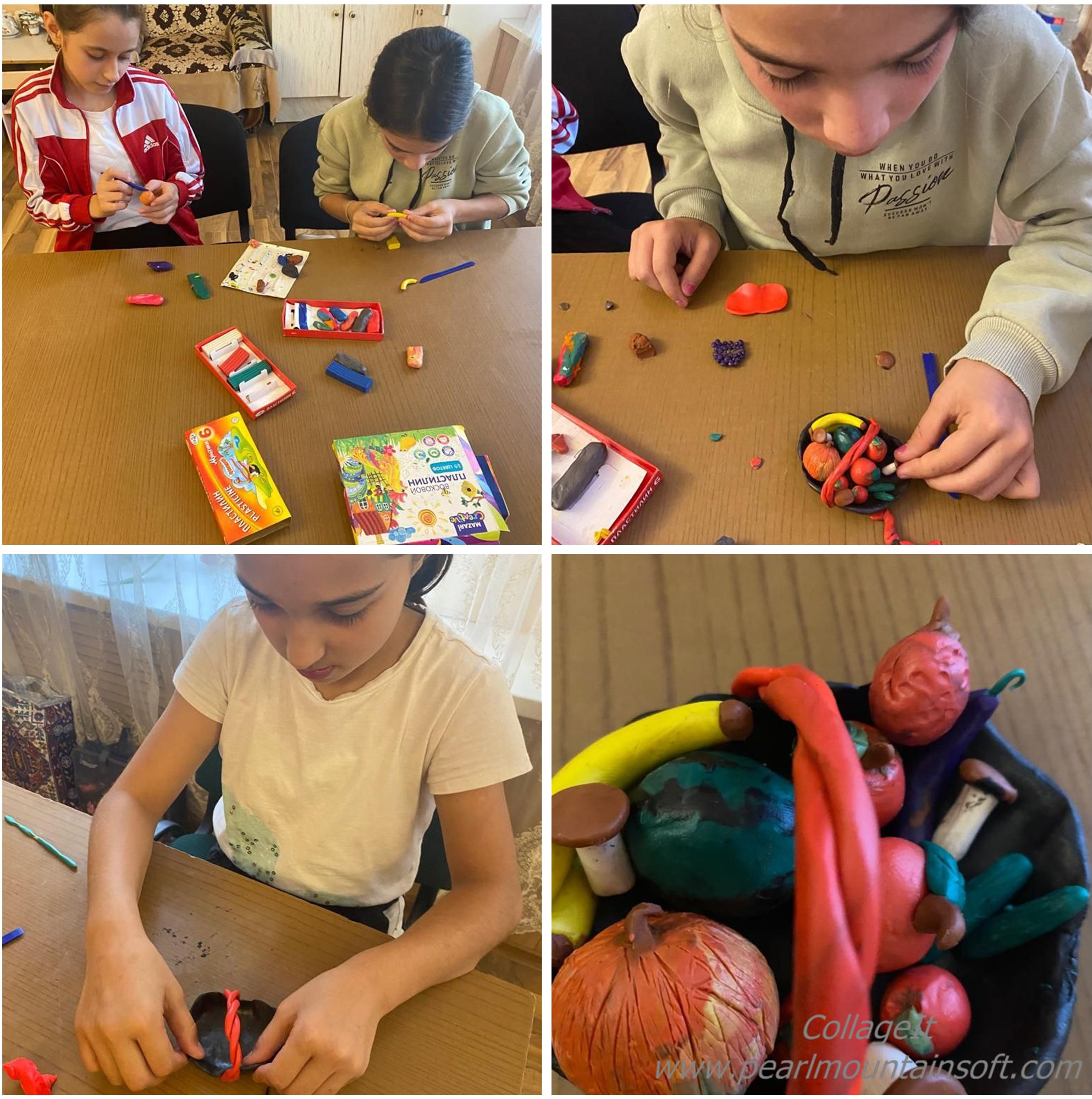 Занятие в средней группе девочек по лепке на тему: «Осенняя корзина»