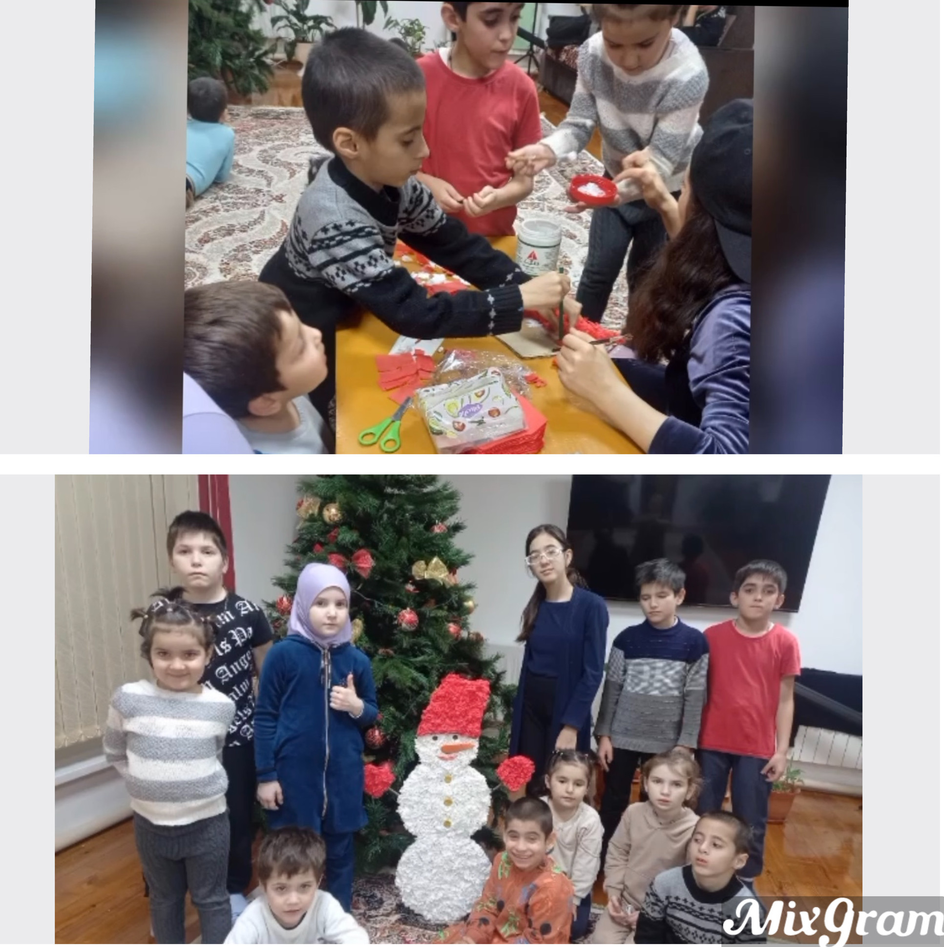 Изготовление объемного снеговика