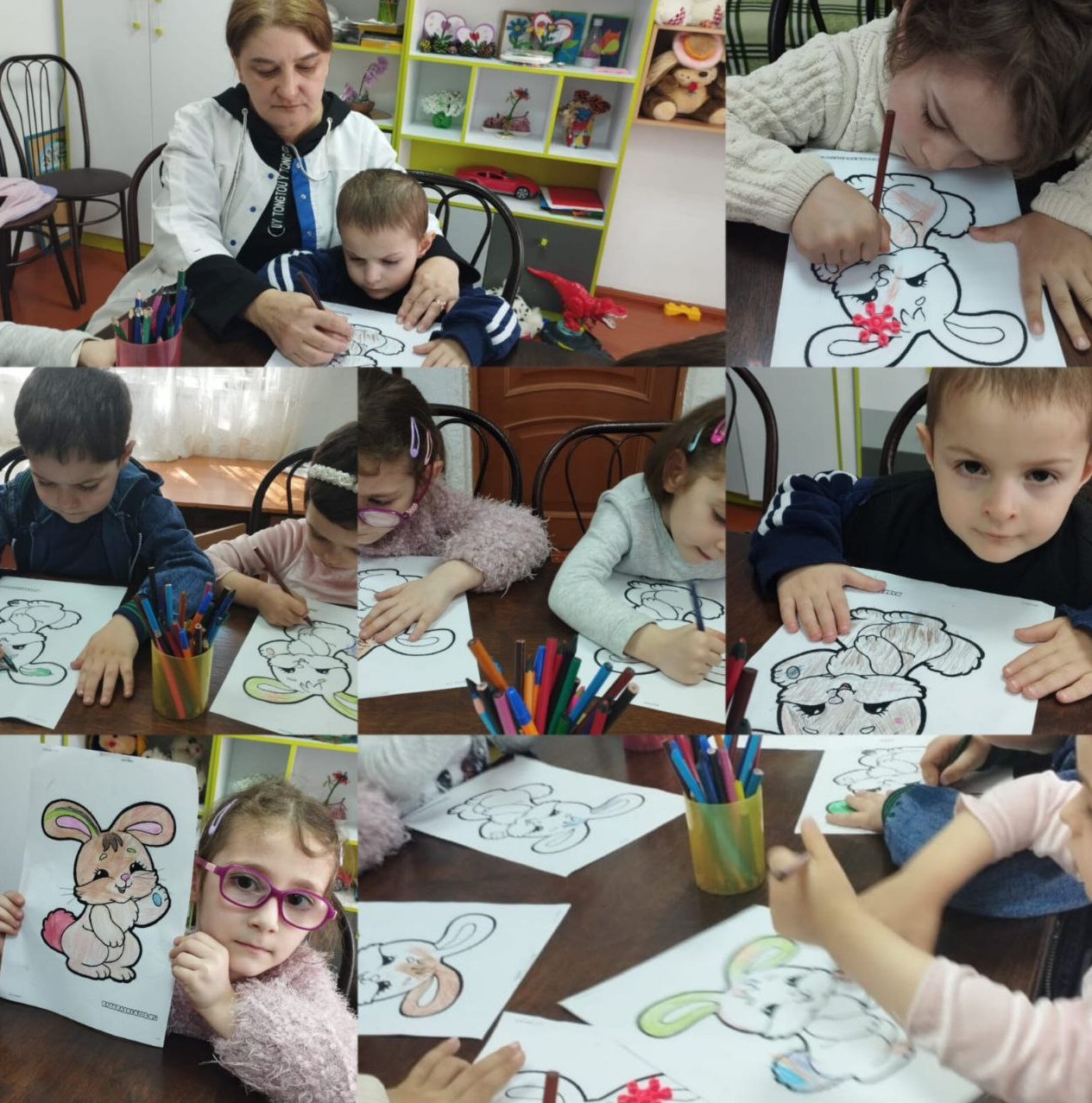 Работа с раскрасками.