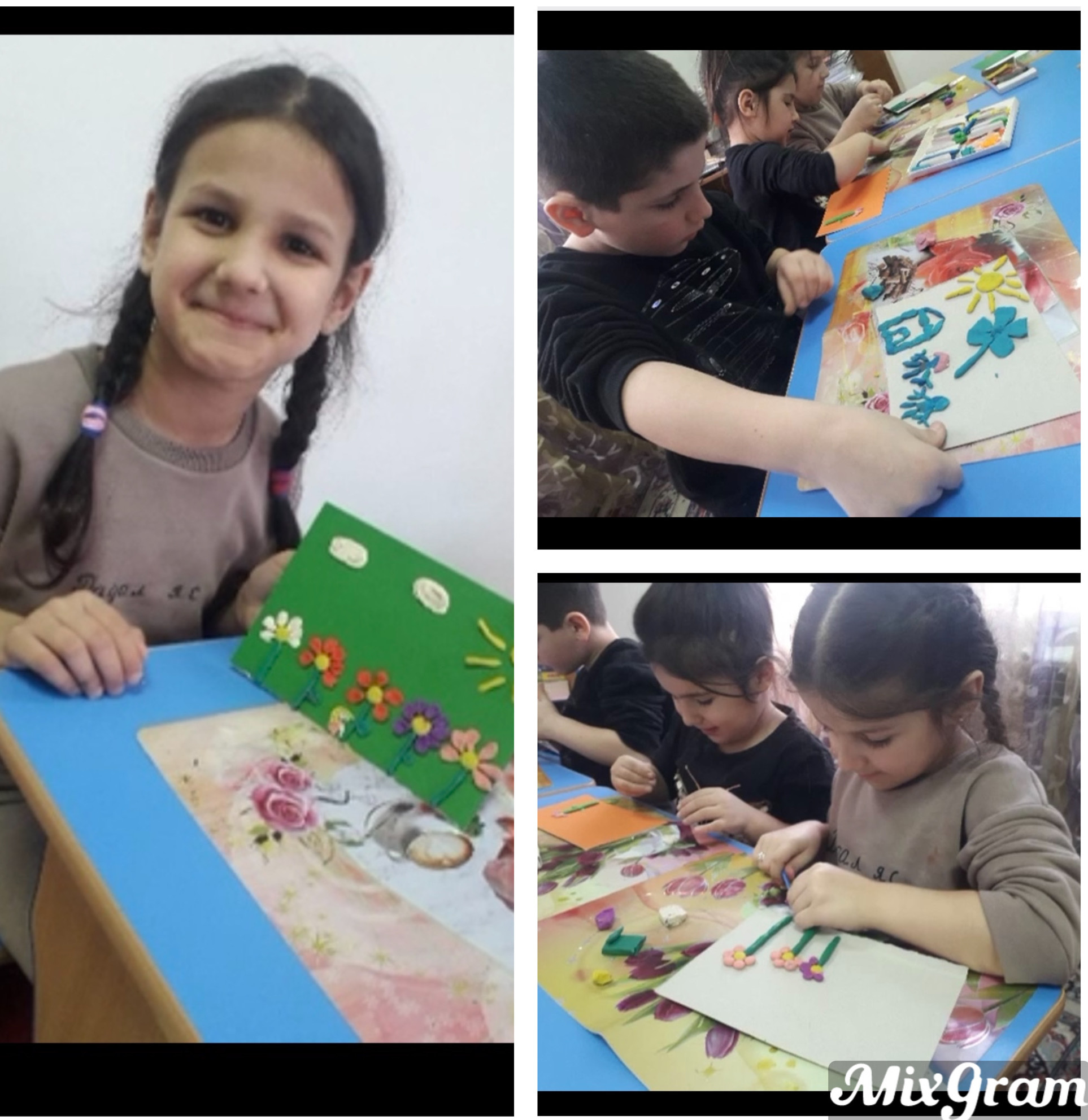 Весенние цветы из пластилина