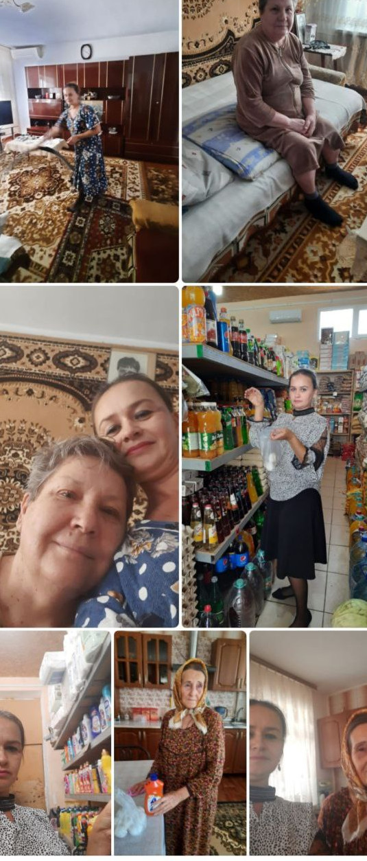 Социальный работник отделения обслуживания на дому Нефедова Марина при оказании услуг.