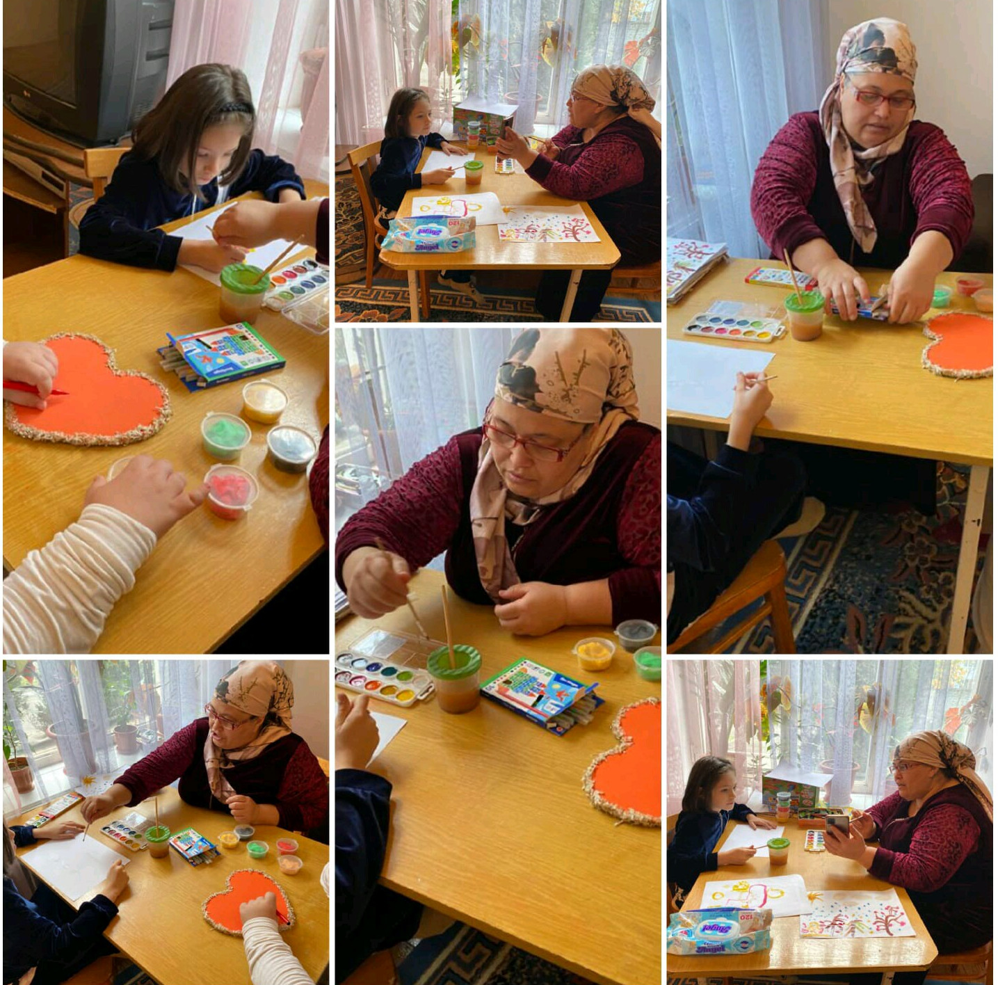 Занятие с особенным ребенком. Открытка маме своими руками.