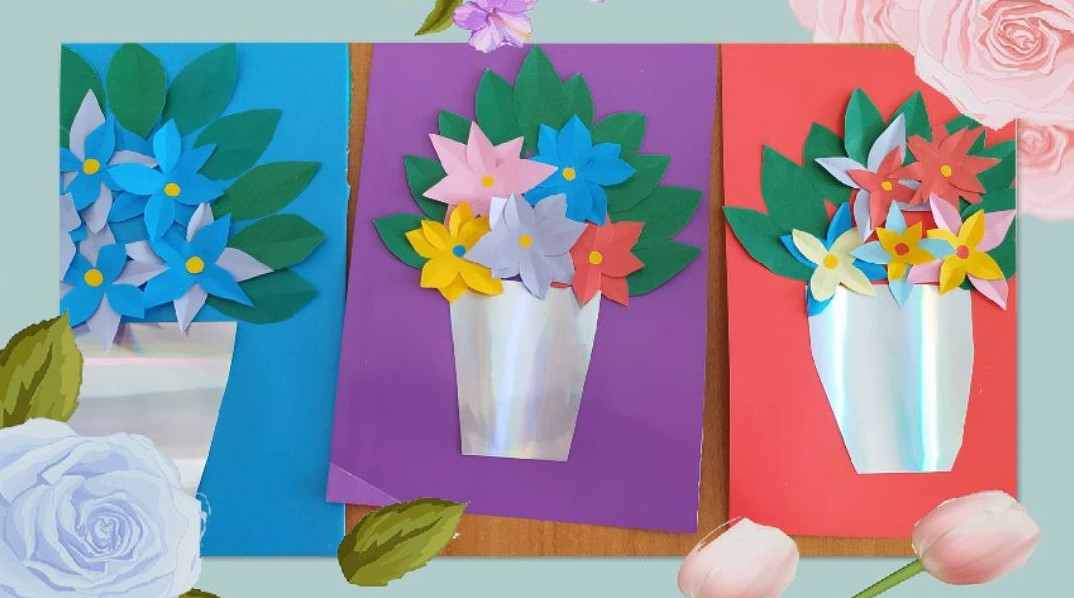 Инструктор по труду Ахмедова Э А провела занятие на тему: "Ваза с цветами"