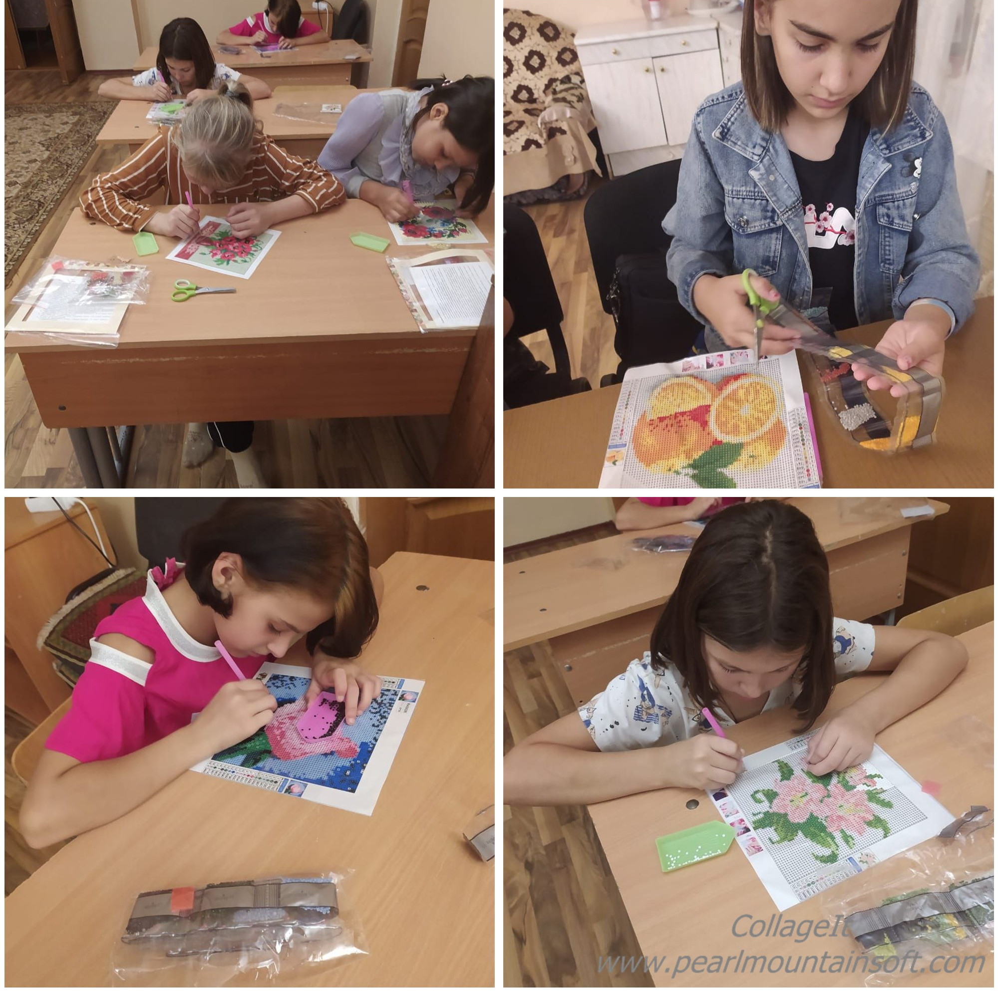 Занятие по алмазной вышивке