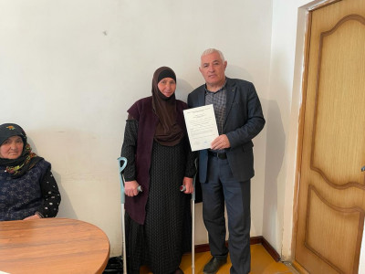 Вручение свидетельства безвозмездной субсидии на приобретения жилья