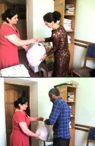 Передача спонсорской помощи для подопечных семей отделений учреждения.