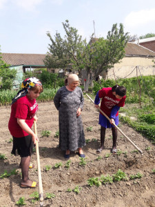26.05.2022 года волонтёры села Ботаюрт совместно с социальным работником помогли в посадке рассады в огороде пожилого получателя социальных услуг