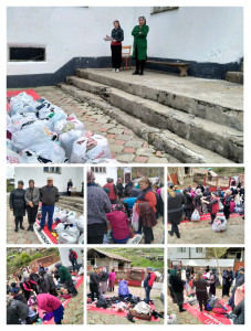 Отделение социального обслуживания населения службы срочной помощи, во главе с заведующим Шапановым А.А, выехали в село Жамод для раздачи гуманитарной помощи малоимущим гражданам, полученное от благотворительного фонда "Чистое сердце".