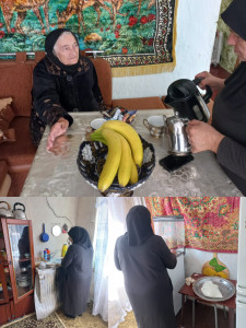 Социальная работница ГБУ РД КЦСОН в МО " Агульский район " с. Тпиг Джабарова Б. оказывает бытовые услуги подопечным.