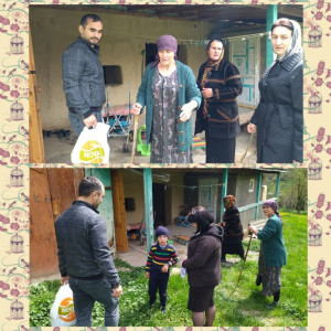 Выезд работников отдела социального обслуживания на дому детей и семей с детьми в с.Уллу-Гатаг к семье Магомедовых.