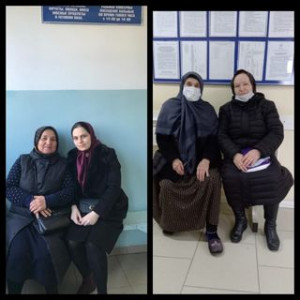 Получатели социальных услуг: Айдамирова Ш., и Азизова П.