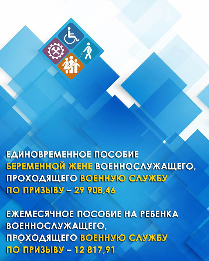 Информация  о размерах государственных пособий гражданам, имеющим детей    