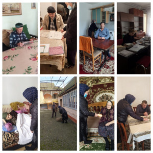 « Отделение 13. Зав отделением Устарханова А. Соц работницы с Костек, Алхаматова А и Джамалова Н . Оказывают социально бытовые и социально медицинские услуги