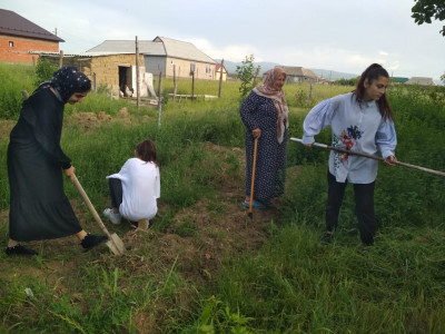 Соцработница отделения.7 с.Эндирей Гасанова Зухра у подопечной Тамаевой П оказывает социально-бытовые услуги