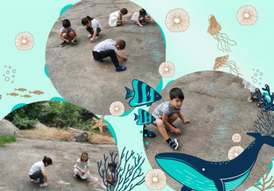 Открытое занятие "Рисунок на асфальте, цветными мелками".