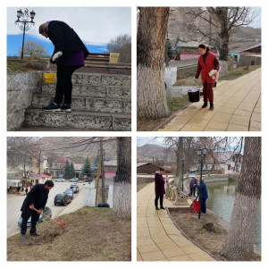 Чистый город - чистая совесть! Коллектив ЦСОН "Лакский район" провели субботник.