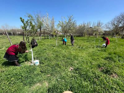 26.05.2022 года волонтёры села Ботаюрт совместно с социальным работником оказали пожилому инвалиду помощь в уборке приусадебного участка