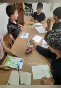 Рисование акварелью "Васильки"