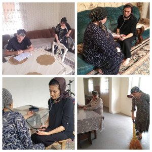 05.08.2022г.Выезд завотделением 7 с.Эндирей Хасавовой З с целью проверки качества работы соцработников Батырмурзаевой П,Муцаловой К,Исмаиловой Г.Социальные работники оказывают социально-бытовые и социально-медицинские услуги.