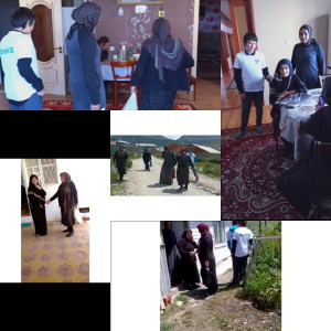 Социальные работники селения Риквани:Сайпуева С.Н.,Алиханова Б.Э.,Алиева П.А.,Умаева М.А., совместно с волонтёрами посетили граждан пожилого возраста